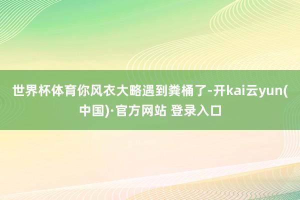 世界杯体育你风衣大略遇到粪桶了-开kai云yun(中国)·官方网站 登录入口