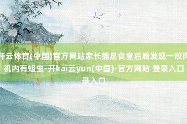 开云体育(中国)官方网站家长插足食堂后厨发现一绞肉机内有蛆虫-开kai云yun(中国)·官方网站 登录入口