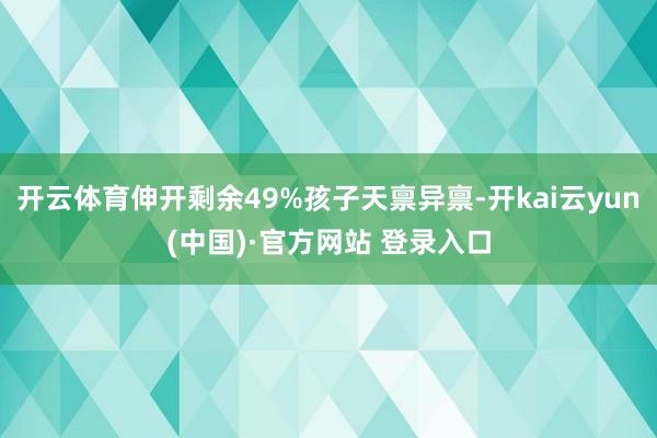 开云体育伸开剩余49%孩子天禀异禀-开kai云yun(中国)·官方网站 登录入口