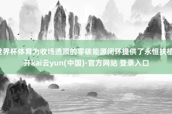 世界杯体育为收场透顶的零碳能源闭环提供了永恒扶植-开kai云yun(中国)·官方网站 登录入口